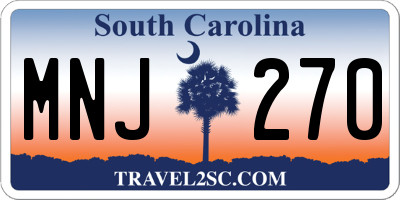 SC license plate MNJ270