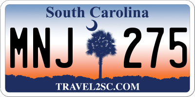 SC license plate MNJ275