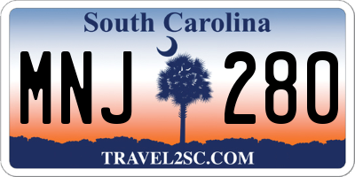 SC license plate MNJ280