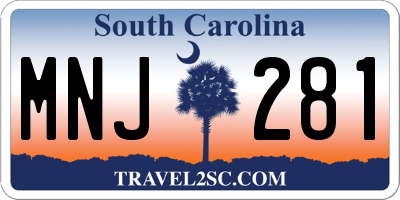 SC license plate MNJ281