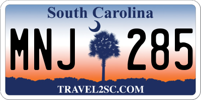 SC license plate MNJ285
