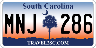 SC license plate MNJ286