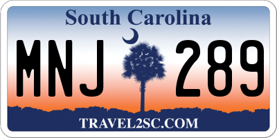 SC license plate MNJ289