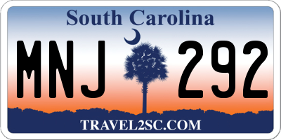 SC license plate MNJ292