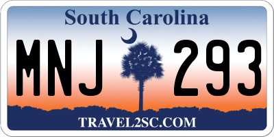 SC license plate MNJ293