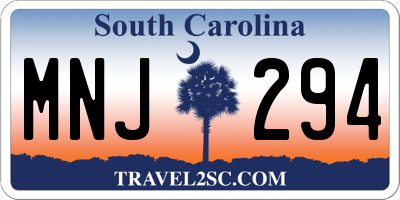 SC license plate MNJ294