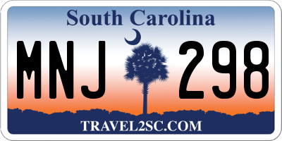 SC license plate MNJ298