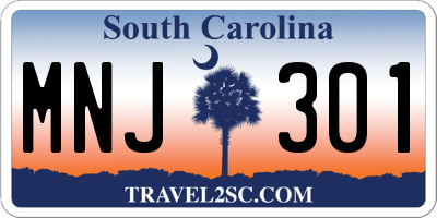 SC license plate MNJ301