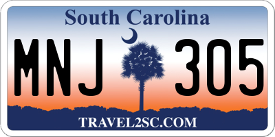 SC license plate MNJ305