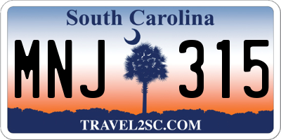 SC license plate MNJ315