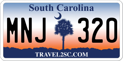 SC license plate MNJ320