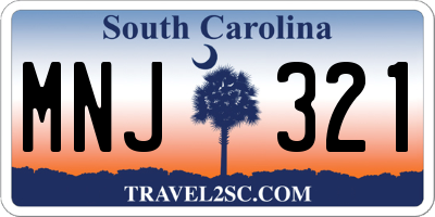 SC license plate MNJ321