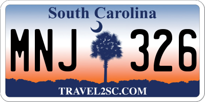 SC license plate MNJ326