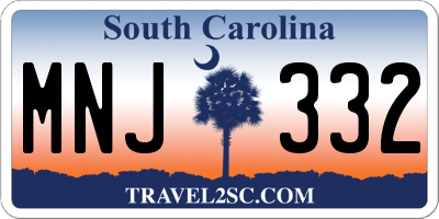 SC license plate MNJ332