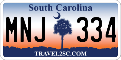 SC license plate MNJ334