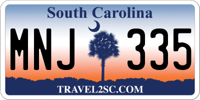 SC license plate MNJ335