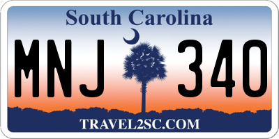 SC license plate MNJ340