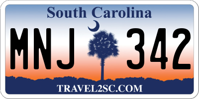 SC license plate MNJ342