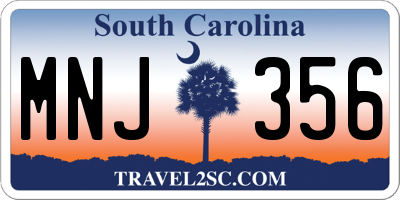 SC license plate MNJ356