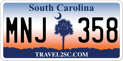 SC license plate MNJ358