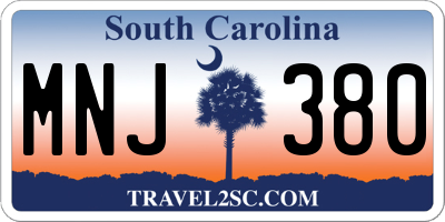 SC license plate MNJ380