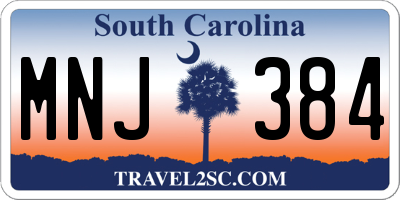 SC license plate MNJ384
