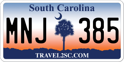 SC license plate MNJ385