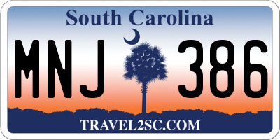 SC license plate MNJ386