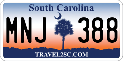SC license plate MNJ388