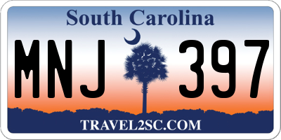 SC license plate MNJ397