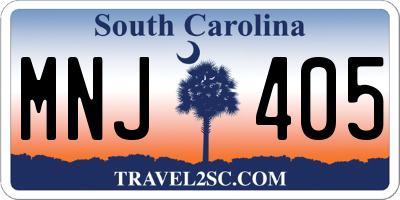 SC license plate MNJ405