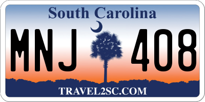 SC license plate MNJ408