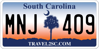 SC license plate MNJ409