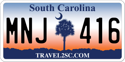 SC license plate MNJ416