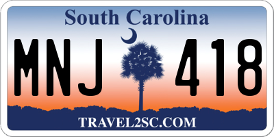 SC license plate MNJ418