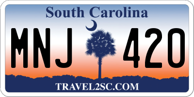 SC license plate MNJ420
