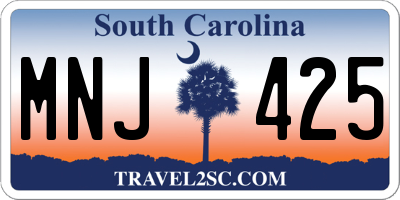 SC license plate MNJ425
