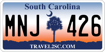 SC license plate MNJ426