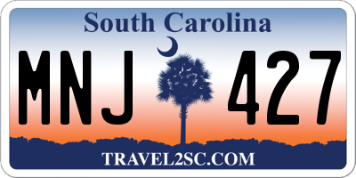 SC license plate MNJ427