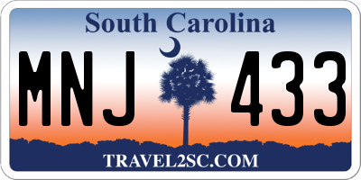 SC license plate MNJ433
