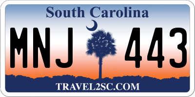 SC license plate MNJ443