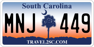 SC license plate MNJ449