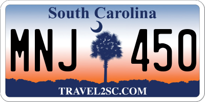 SC license plate MNJ450
