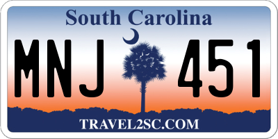 SC license plate MNJ451