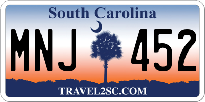 SC license plate MNJ452