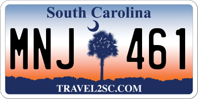 SC license plate MNJ461