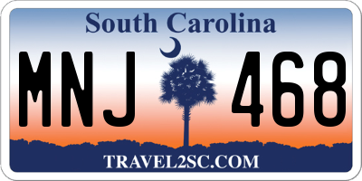 SC license plate MNJ468