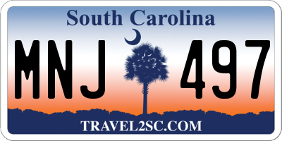 SC license plate MNJ497