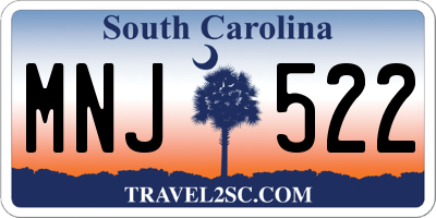 SC license plate MNJ522