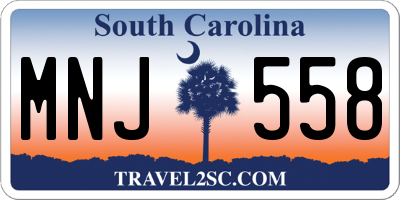 SC license plate MNJ558